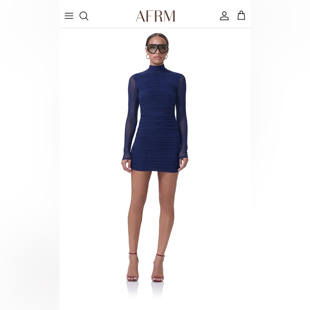 AFRM Navy Long Sleeve Dress